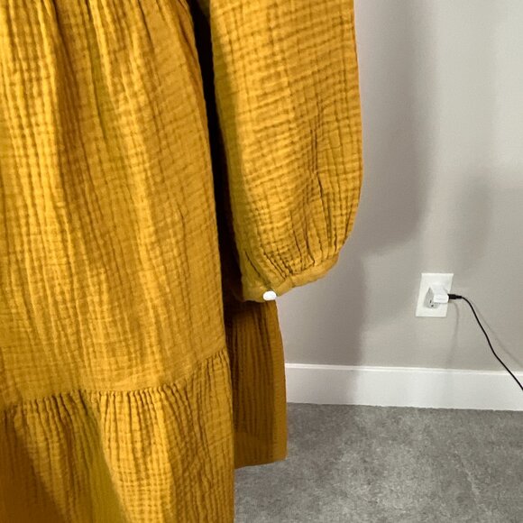 Madewell Lightspun Colette Dress Womens 4 Mini Babydoll Pockets Boho Tiered - Picture 5 of 8